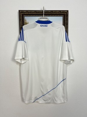 希少品adidas アディダス　ギリシャ代表 2010ユニフォーム　タグ付き白青 Greece Home football shirt 2010 Soccer Adidas Jersey Mens National