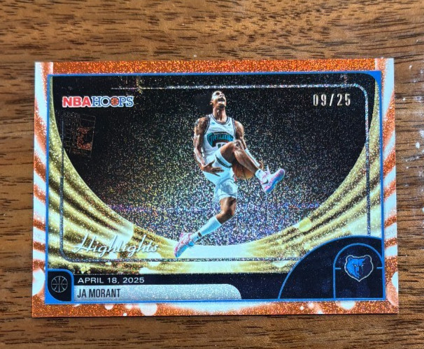 2025-26 Topps NBA Hoops Ja Morant Highlights Orange Parallel /25 2607145