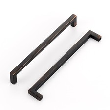 10 Pack Solid Kitchen Cabinet Handles Oil Rubbed Bronze Slim Pulls 6-1/4 In