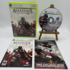 Assassin's Creed II (Microsoft Xbox 360, 2009) CIB Tested Working Free Shipping