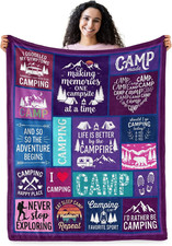 Camping Gifts for Women Men, Soft Cozy Plush Throw Blanket 50"X60"