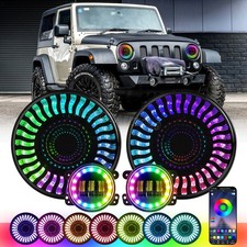 Rgb Halo 7 Demon Eyes Led Headlightsfog Lights Kit For Jeep Wrangler Jk Jku Rgb Halo 7 Demon Eyes Led Headlightsfog Lights Kit For Jeep Wrangler Jk Jku
