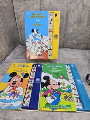 3pc Disney Golden Sound Story Book 101 Dalmatians/Mickey Working & Birthday 