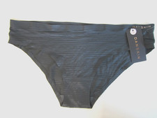 NWT Danskin Size S Low Rise Striped Bikini Panty Gray Shimmer