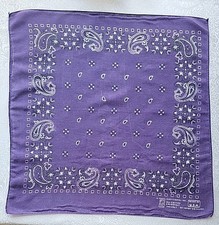Vintage Paris Accessories Colorfast Bandana Purple Paisley RN 13060