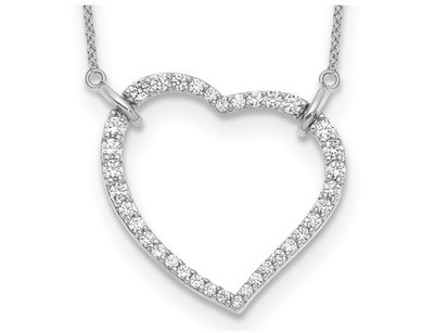 2/3 Karat (ctw VS, D-E-F) Lab-gezüchteter Diamant offenes Herz Collier 14K Weißgold