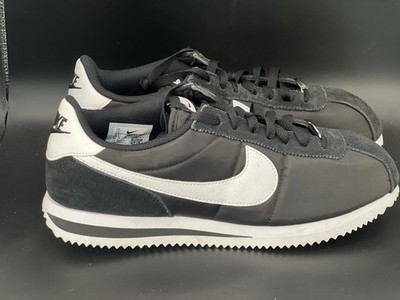 Nike Cortez Low Top Lace-Up Athletic Sneakers Black/White Nylon DZ2795-001