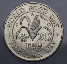 1981 Zambia 20 Ngwee FAO KM# 22 Unc