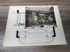 Ancienne assiette plan de vitrine architecte allemand vitrine magasin Winnikes