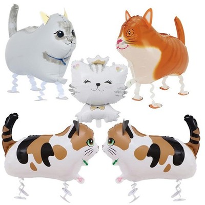 5pcs Cat balloons for birthday party,walking cat balloon,cat birthday decorat...