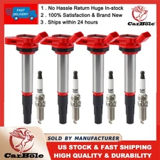 4 Performance Coil Bobina + Spark Plug For Toyota Corolla Prius Lexus 1.8L UF596