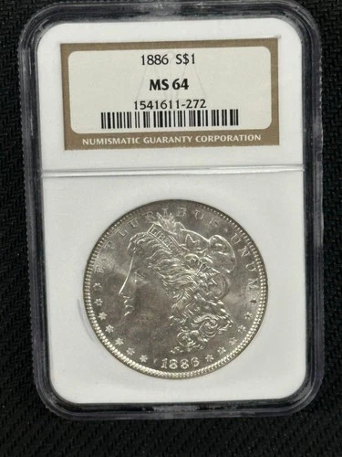 1886 MORGAN DOLLAR NGC MS 64 Silver $1 Coin
