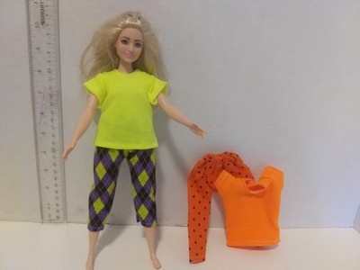 Doll Clothes Handmade to fit Curvy size b doll- Lot 0f 2--Top & Capri,-  K99