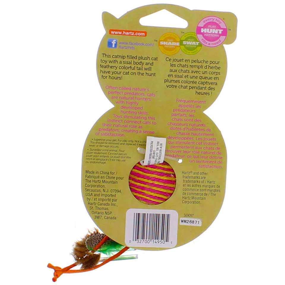 6 Pack Hartz Just For Cats Rollabout Mouse Cat Toy, Catnip Filled, Assorted - Image 4 of 4