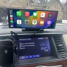 10.26" 4K Touch Screen Dash Cam Car Stereo Wireless Apple Carplay Android Auto