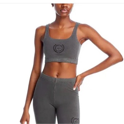 NWT ANINE BING x REEBOK logo square neck bralette in pure grey XL
