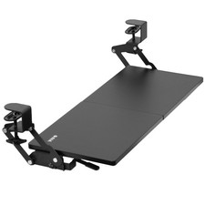 VIVO Black Clamp-on Under Desk Keyboard Tray with Swinging Height Adjustment