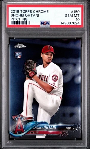 SHOHEI OHTANI 2018 TOPPS CHROME ROOKIE PITCHING #150 RC PSA 10 GEM MINT Rookie
