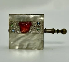 Vintage Portable Brass Ashtray Silent Butler Art Deco