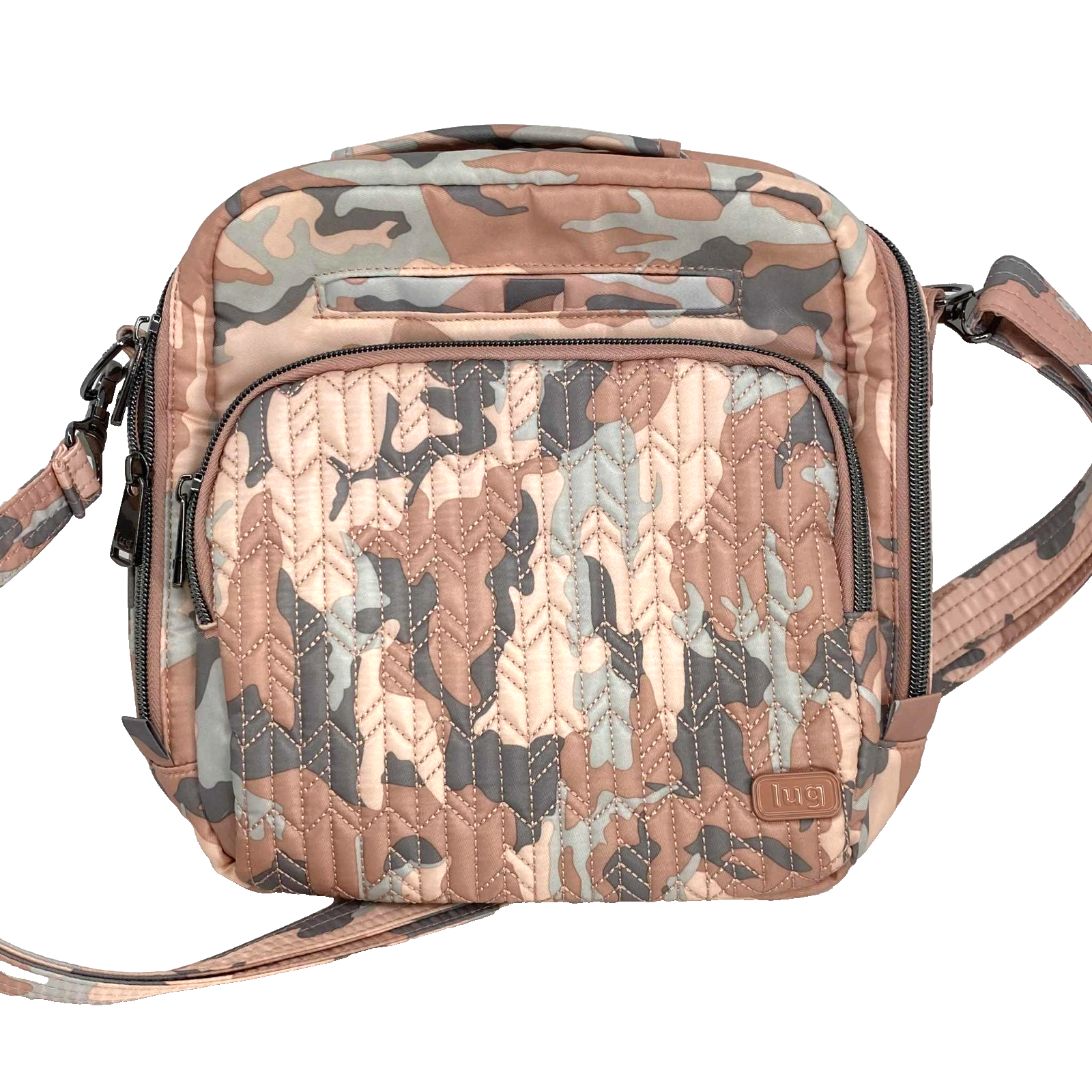 Lug Ranger Purse Travel Bag Organizer Adjustable Crossbody Pink & Brown Camo