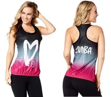 Zumba Love Mesh Bubble Tank - Back to Black ~ XS  S  M  L  XL  XXL ~ New!