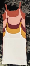Women's Junior Sleeveless Ribbed Stretch Tank Tops Size 11-13  Lot of 5