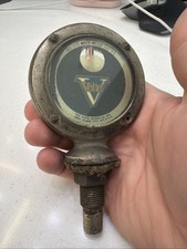 Antique C1918 Early Velie Automobile Hood Mount Boyce Moto-meter Temp Gauge