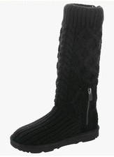 NIB Authentic UGG Girls Toddlers Classic Cardi Cable Knit Black Boots Size 6