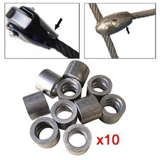 10x Aluminium Crimping Loop Sleeves f&uuml;r 16 -mm