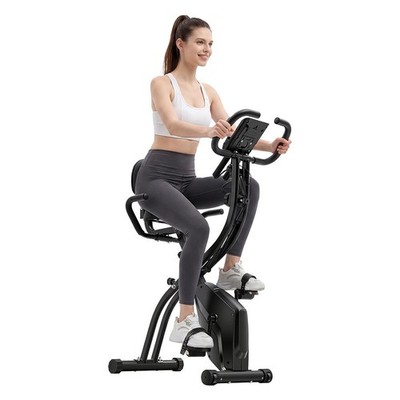 Heimtrainer Ergometer Fahrradtrainer Fitnessfahrrad mit Rückenpolster klappbar