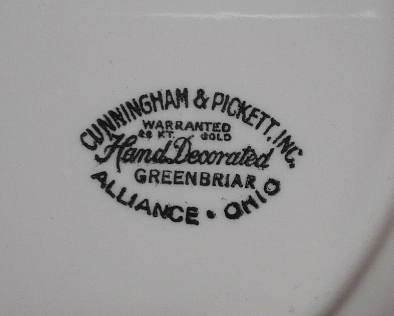 5 Cunningham&Pickett  Homer Laughlin Floral 22KtGold Greenbriar Salad Plate 7.25