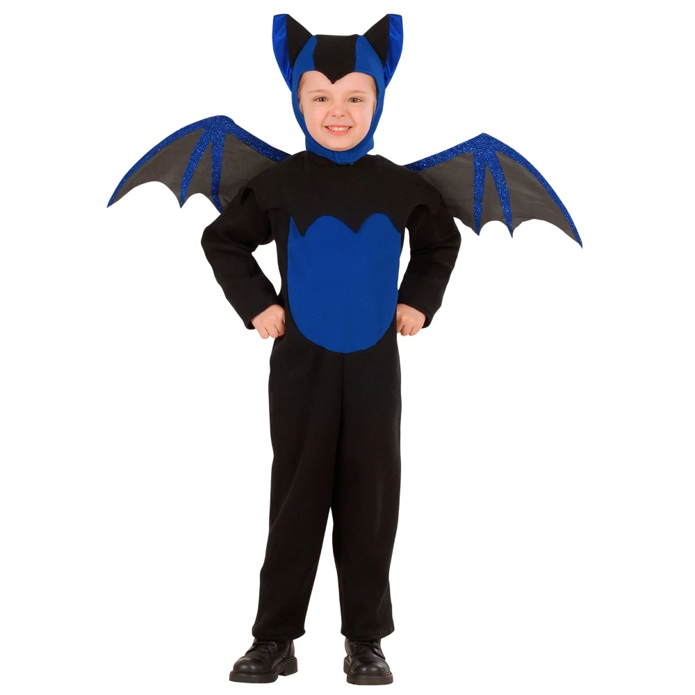 Costume Pipistrello Luminoso Per Bambini, Con Cappuccio E Ali, Effetto Glow In The Dark, Per Halloween, Taglie 110-140 - 2