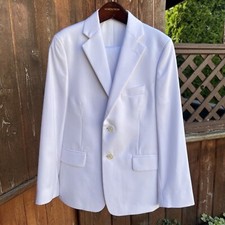 NORDSTROM 350 Junior White Solid Boys Youth 10 Suit 1st Communion Wedding