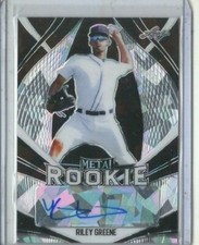 Riley Greene RC Auto #/5 SP Prizm Cracked Ice Rookie Autograph 2020 Leaf Metal