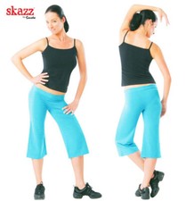 Sansha Skazz Capri Dance Pants Aqua  Drawstring Waist  X-Large
