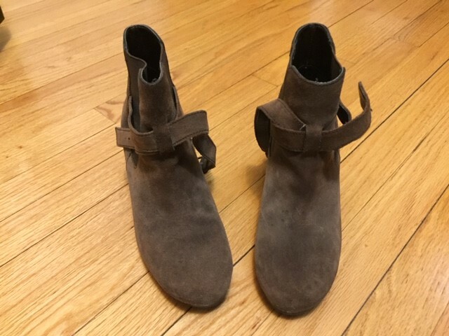 RALPH LAUREN Womens B Yasline Wedge Ankle Boot Oiled Brown Suede ($150  new)