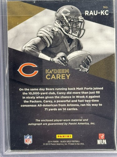 2014 NFL Panini Black Gold RPA Ka'Deem Carey #166/199 - Picture 13 of 15