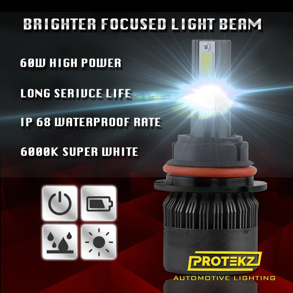 Kit de faros LED HB4 9006 60W 7200LM 6K para Toyota 4Runner 2003-2005 haz bajo Foto 2 de 4