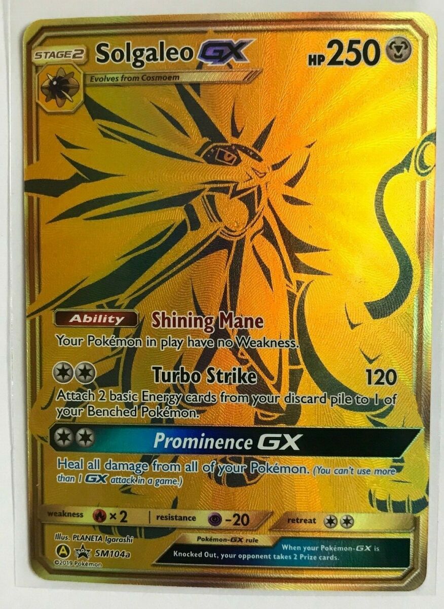 Mavin  Pokemon - Solgaleo gX (Hidden Fates) Shiny Full Art Gold Promo  SM104a