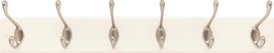 NEW AMEROCK 2000326 27''  WHITE & SILVER HOOKS COAT HOOK HAT HANGER  7058902