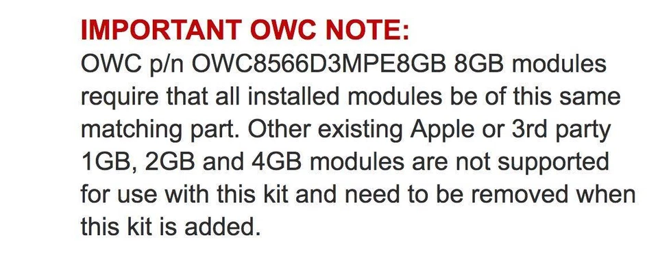 OWC 16GB (2x8GB) PC3-8500 ECC Reg Memory RAM for 2009-10 Mac Pro Nehalem, Xserve - Image 3 of 4
