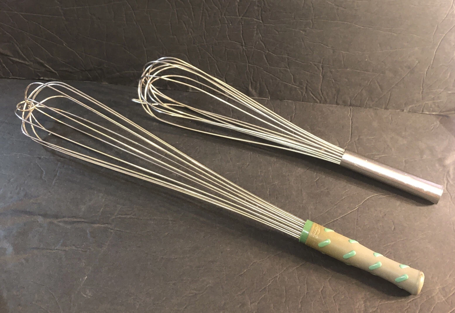 Lot Of 2 Big Whisk Large 18”/22” Vollrath Stainless Steel Whip Comfort Grip