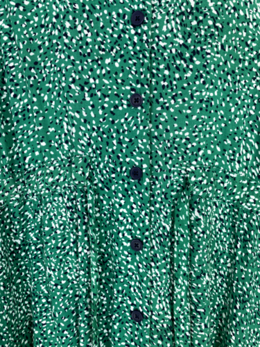 Joules Yasmine Green Dalmatian Shirt Midi Dress Short Rolled Sleeve Size UK12 - Picture 9 of 12