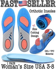 Woman’s Orthotic Shoe Insoles Arch Shock Absorption Cushioning Comfort - USA 3-8