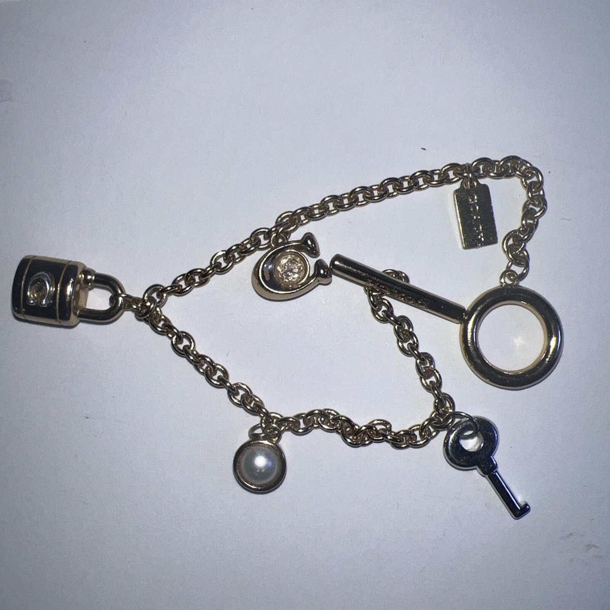 Coach Signature Padlock And Key Charm Bracelet | eBay