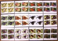 Motyle w niezębnym bloku 4 szt ** czyste. Zestaw 12 wartości. Mi. 200 €