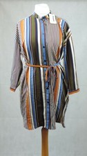 Moguland Red Wine Striped Shirt Dress Size M rrp £33 CR099 CC 13 