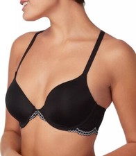 Maidenform One Fab Fit T-Shirt Lightly Lined Underwire Racerback Bra Black 40D