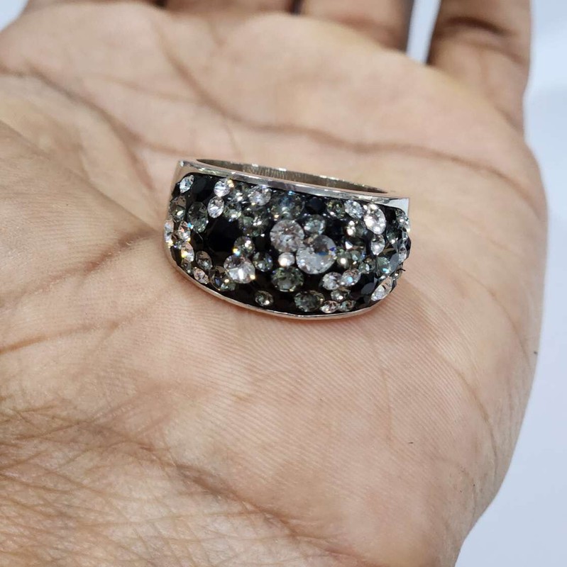 QVC Bronze Shades of Crystal Band Ring by Bronzo Italia Ring Pre-owned Jewelry