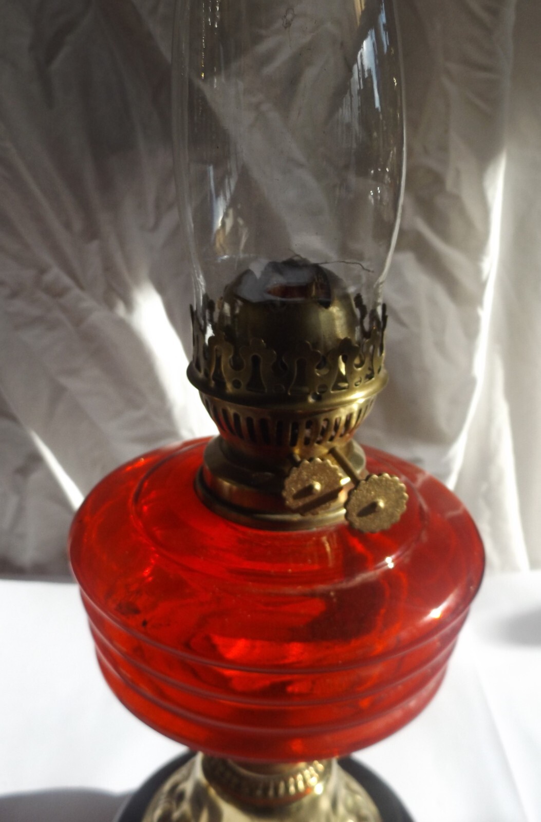 Victorian Cranberry Oil Lamp eBay
